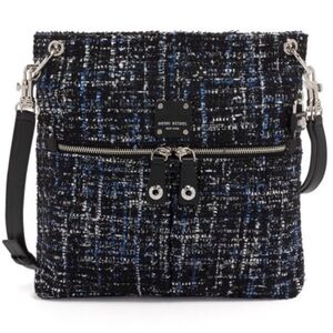 henri bendel Black and Blue Tweed Crossbody Bag